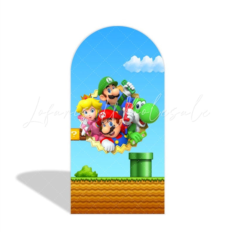 Toile de fond pour arche Joyeux Anniversaire dessin animé Super Mario