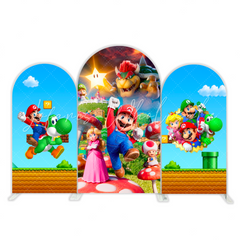 Toile de fond pour arche Joyeux Anniversaire dessin animé Super Mario