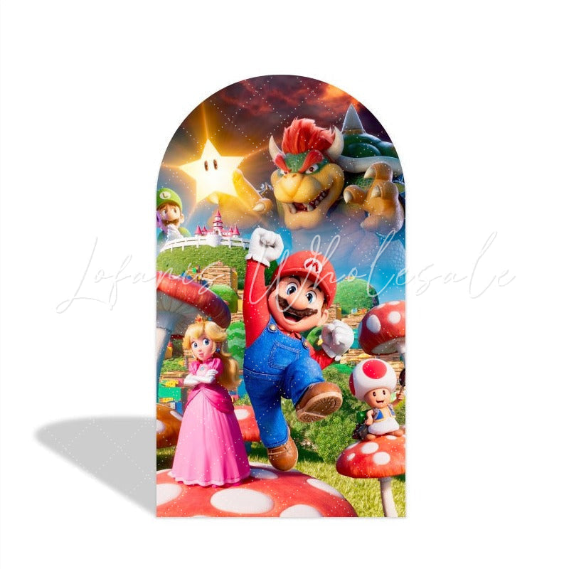 Toile de fond pour arche Joyeux Anniversaire dessin animé Super Mario