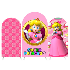 Toile de fond pour arche Joyeux Anniversaire Super Mario Princesse