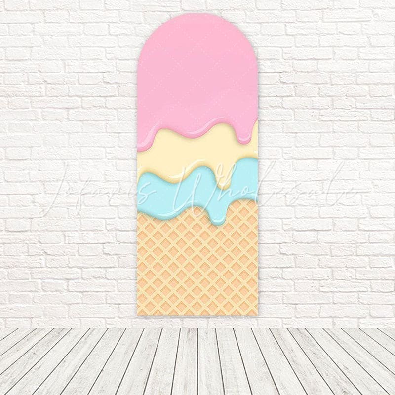 Toile de fond pour arche fête glace friandises pour thèmes événement doux et fun