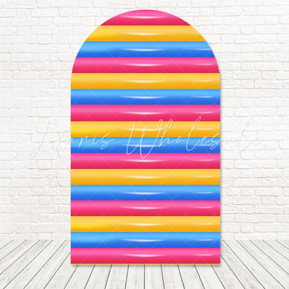 Toile de fond pour arche bouée piscine fun pour fête estivale