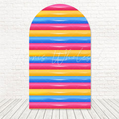 Toile de fond pour arche bouée piscine fun pour fête estivale