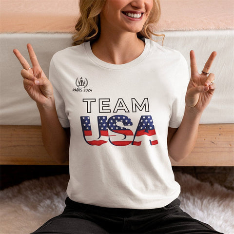 T-shirt à manches courtes olympique Team Usa Flag Paris 2024