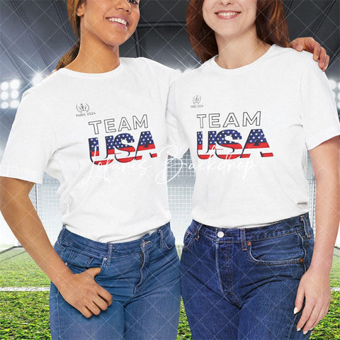 T-shirt à manches courtes olympique Team Usa Flag Paris 2024