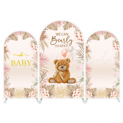 Toile de fond pour arche fête anniversaire ours en peluche