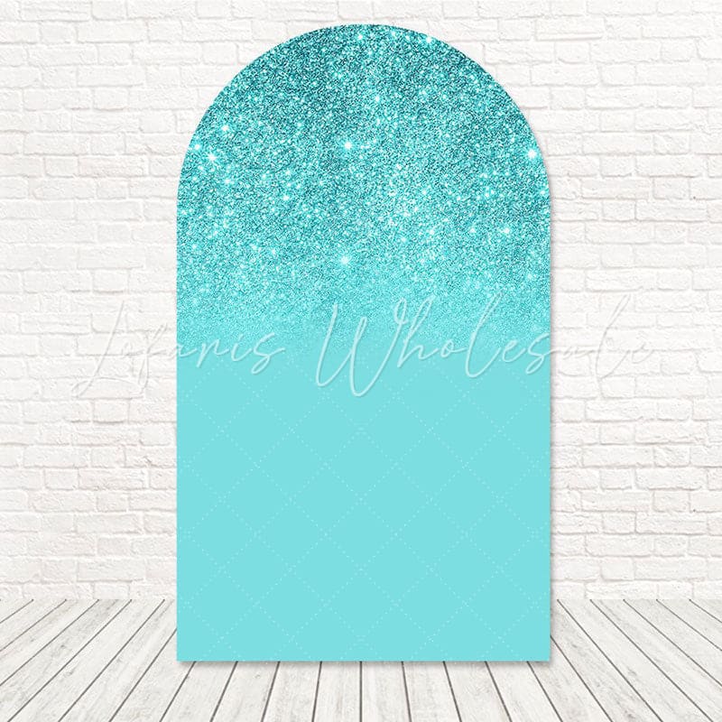 Toile de fond pour arche paillettes vert Tiffany pour thèmes événement doux et glamour