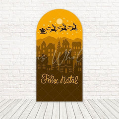 Toile de fond pour arche Noël élan ville pour célébrations hiver douillettes