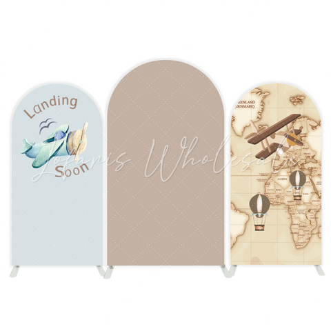 Toile de fond pour arche fête anniversaire voyage