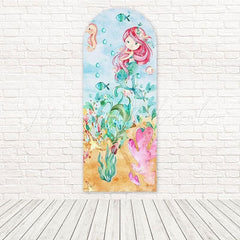 Toile de fond pour arche thème rêve aquarelle sirène sous-marine pour fête océan