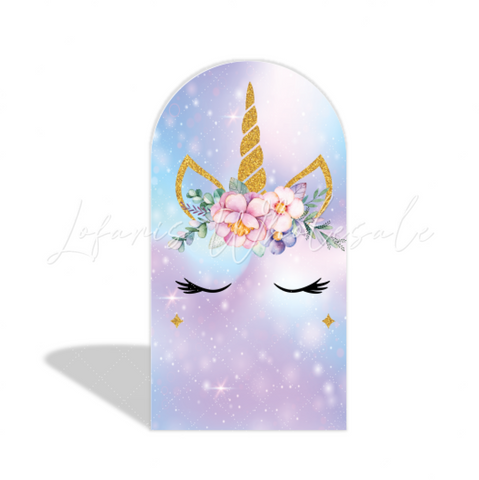 Toile de fond pour arche Joyeux Anniversaire thème licorne