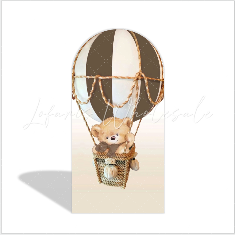 Toile de fond pour arche fête anniversaire ours en peluche On peut à peine attendre