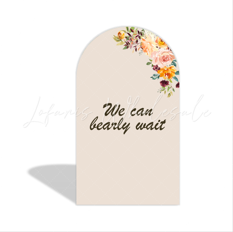 Toile de fond pour arche fête anniversaire ours en peluche On peut à peine attendre