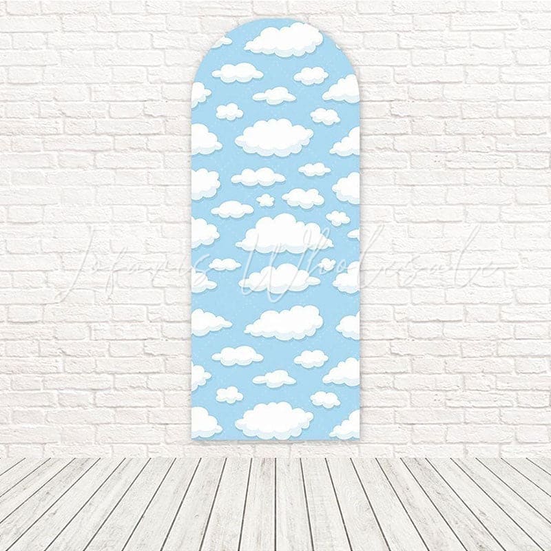 Toile de fond pour arche ton calme doux ciel bleu nuages blancs pour ambiance apaisante