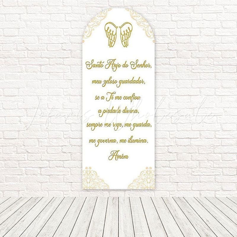 Toile de fond pour arche brillance lueur baptême or blanc pour bénédiction sainte