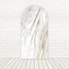 Toile de fond pour arche marbre blanc et or pour thèmes événement élégant et luxueux