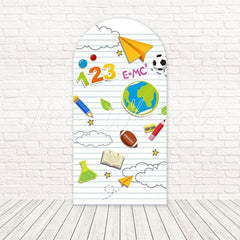 Toile de fond pour arche éducatif retour en classe école blanc pour événements