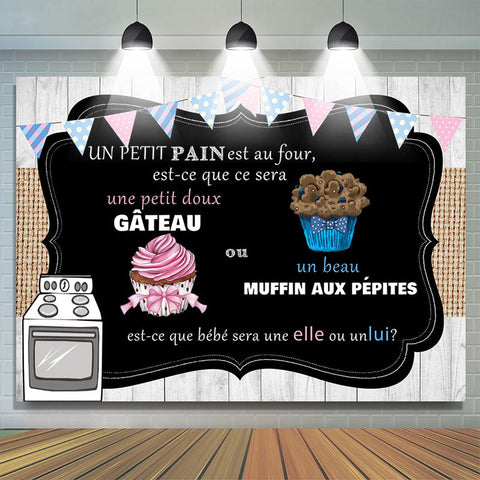 Petit gâteau Ou Goujon Muffin Noir Genre Révéler Toile de fond