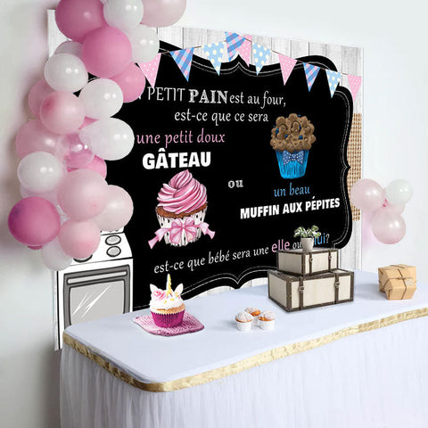 Petit gâteau Ou Goujon Muffin Noir Genre Révéler Toile de fond