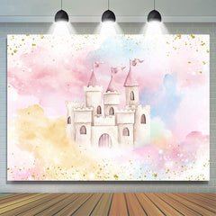Toile de fond de douche de bébé château scintillant et coloré