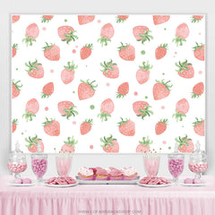 Plein de fraises roses joyeux anniversaire toile de fond