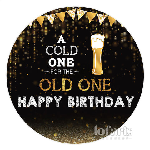 Un froid pour la vieille toile de fond ronde d'anniversaire de bière