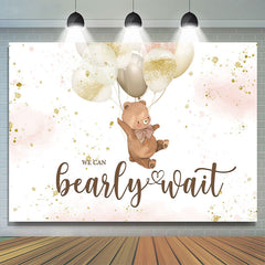 Un ours en peluche mignon avec des ballons Baby Shower Backdrop