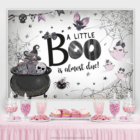 Un petit boo est presque dû toile de fond de douche de bébé Halloween