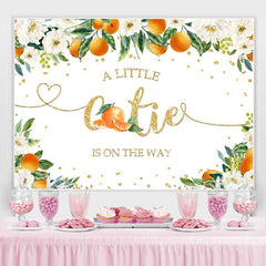 Toile de fond pour fête prénatale UN Petit La mignonne Orange Fleurs