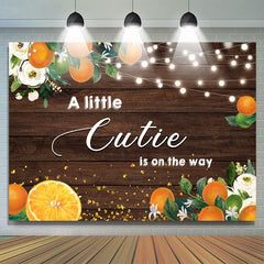 Une petite mignonne est en route Toile de fond orange pour baby shower