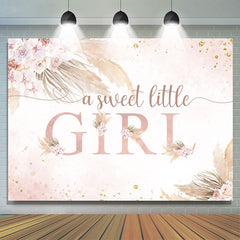 Une douce petite fille Floralpink Baby Shower Backdrop