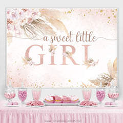 Une douce petite fille Floralpink Baby Shower Backdrop