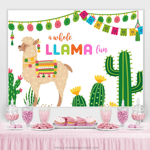 Une toile de fond d'anniversaire colorée sur le thème du lama