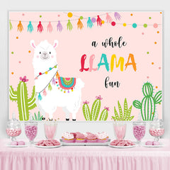 Un ensemble de décors d'anniversaire rose Llama Lun pour fille