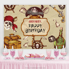 Ahoy Matey Horrible Halloween Joyeux Anniversaire Toile de Fond