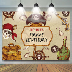 Ahoy Matey Horrible Halloween Joyeux Anniversaire Toile de Fond