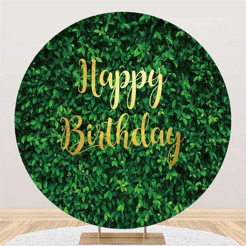 Toutes les feuilles vertes cercle simple joyeux anniversaire toile de fond