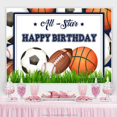 Allstar Grass Theme Joyeux anniversaire toile de fond pour garçon