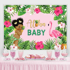 Toile de fond Aloha Summer Flamingo Baby Shower Photoshoot