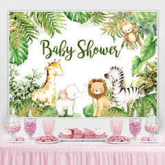 Animaux Jungle Baby Shower Photogarphy Toile de Fond pour Garçon