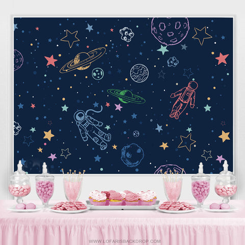 Astronaute Espace Monde Nuit Joyeux Anniversaire Toile de Fond