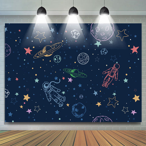 Astronaute Espace Monde Nuit Joyeux Anniversaire Toile de Fond