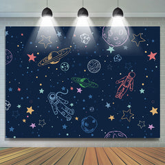 Astronaute Espace Monde Nuit Joyeux Anniversaire Toile de Fond