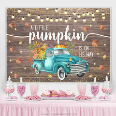 La citrouille de camion d'automne est sur son chemin Baby Shower Backdrop