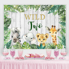 Bébé Animaux Et Plantes Vertes Happy Wild Two Toile De Fond
