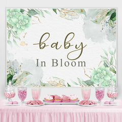 Toile de fond photo vert fleur bébé en fleurs pour baby shower