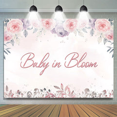 Baby in Bloom toile de fond de douche de bébé rose et violet
