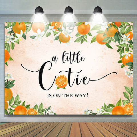 Black A Little Cutie is on The Way Baby Shower Toile de fond