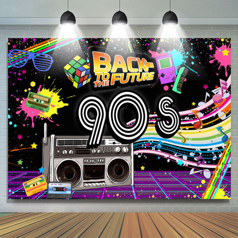 Retour vers le futur toile de fond de soirée hip hop 90S