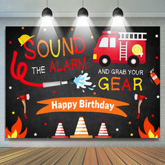 Toile de fond pour garçonss pompier joyeux anniversaire toile de fond